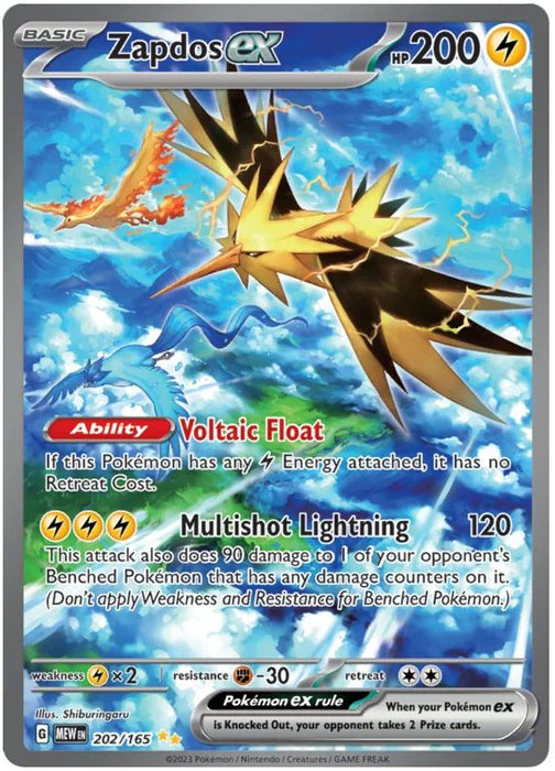 Zapdos ex 202/165 Special Illustration Rare Pokemon Card (Pokemon SV 151)